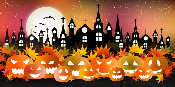 Halloween abóbora outono fundo — Vetor de Stock