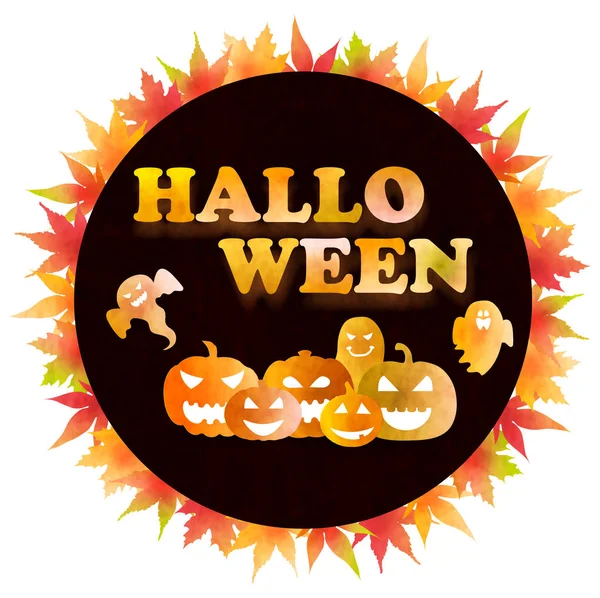 Halloween autumn leaves fall icon — Stock Vector