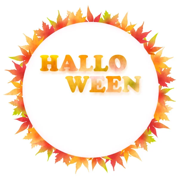 Halloween autumn leaves fall icon — Stock Vector