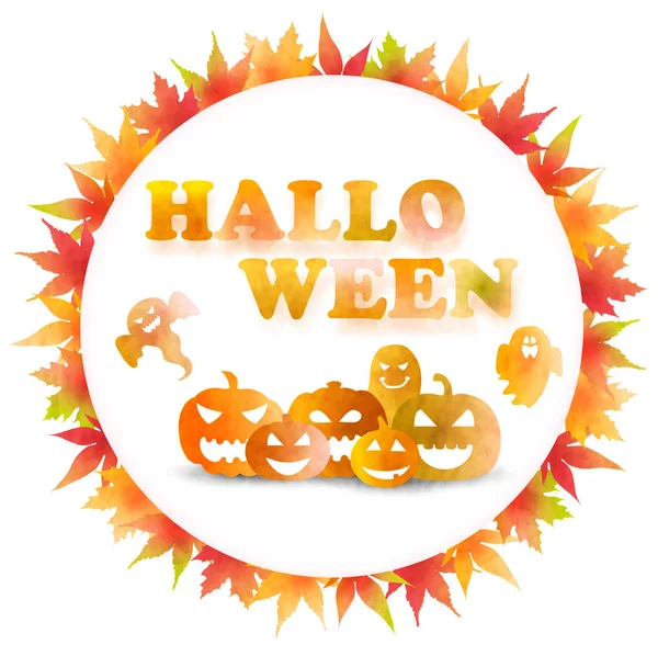 Halloween autumn leaves fall icon — Stock Vector