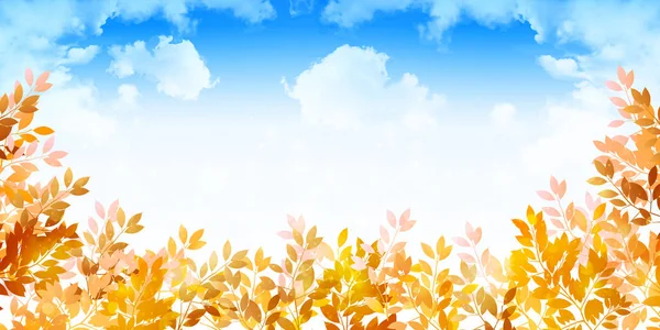 枫叶秋天风景背景 — 图库矢量图片