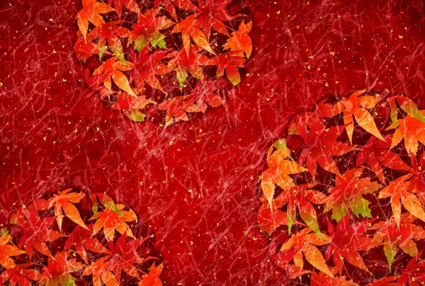 Herbst Blätter fallen japanisches Papier Hintergrund — Stockvektor