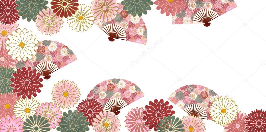 Chrysanthemum autumn Japanese paper background