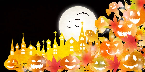 Halloween pompoen herfst achtergrond — Stockvector