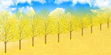 Ginkgo sonbahar arka plan bırakır