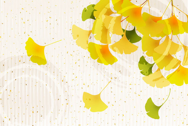 Ginkgo Leaves Autumn Background