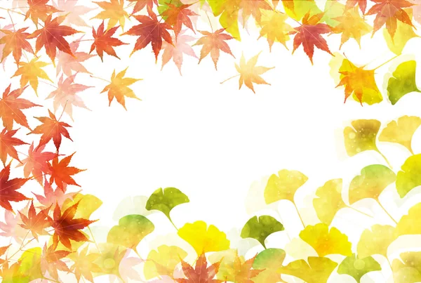 Ginkgo Leaves Autumn Background — Stock Vector