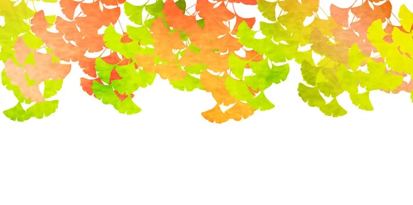 Ginkgo Leaves Autumn Background — Stock Vector