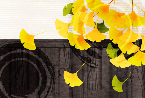 Ginkgo Leaves Autumn Background