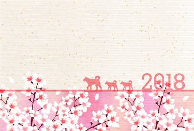 Köpek kiraz arka plan yeni yıl kartları