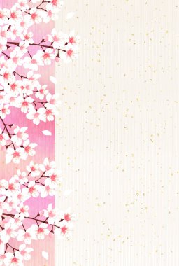 Kiraz Bahar yeni yıl kartı arka plan