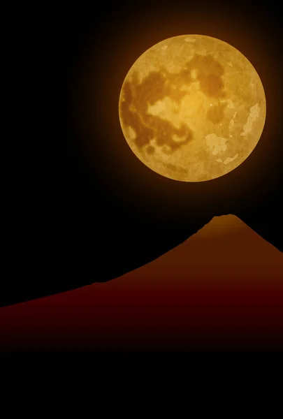 Mt. Fuji Vollmond Hintergrund — Stockvektor