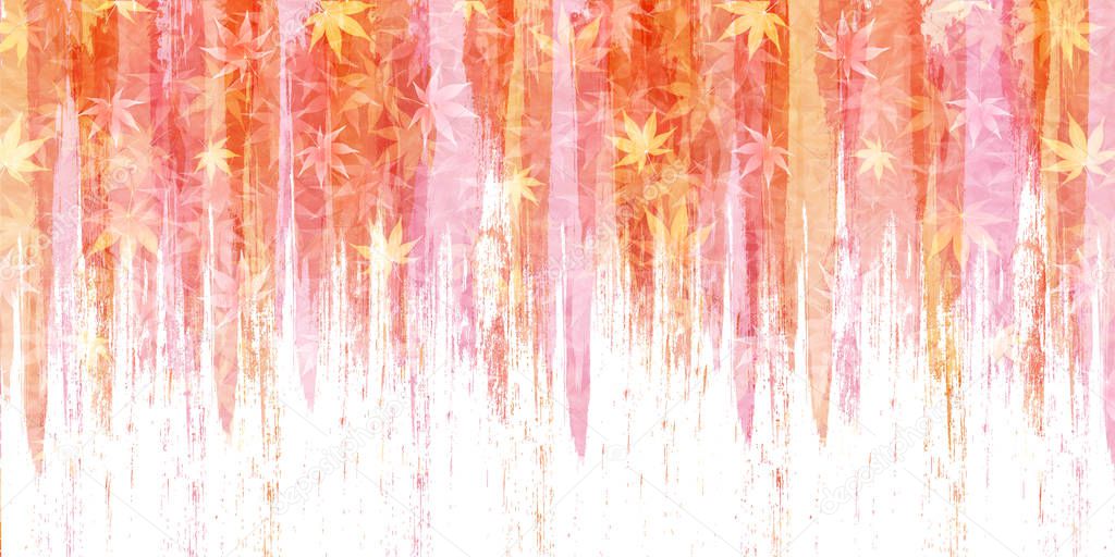 Autumn leaves fall Japanese paper background
