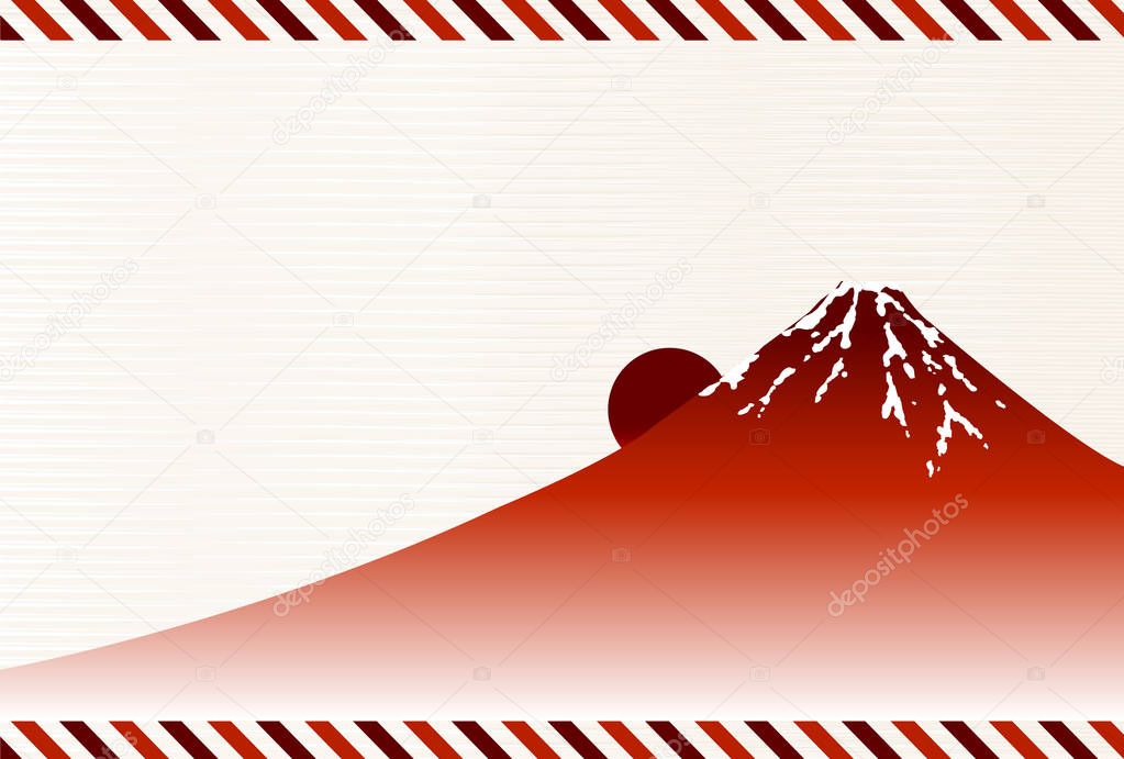 Fuji New Year's cards Japanese paper background