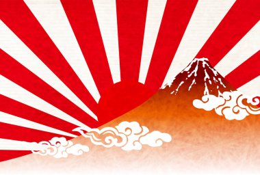 Fuji gündoğumu tebrik kartı arka plan