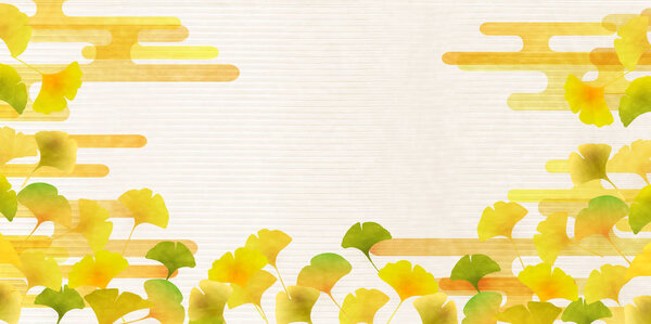 Ginkgo fall Japanese paper background