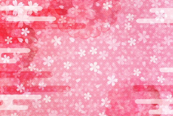 桜の年賀状日本語紙の背景 — ストックベクタ