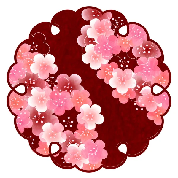 Pflaume Frühling Blume Symbol — Stockvektor