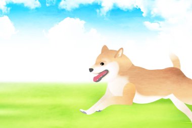 Otlak yılbaşı kartı arka plan köpek