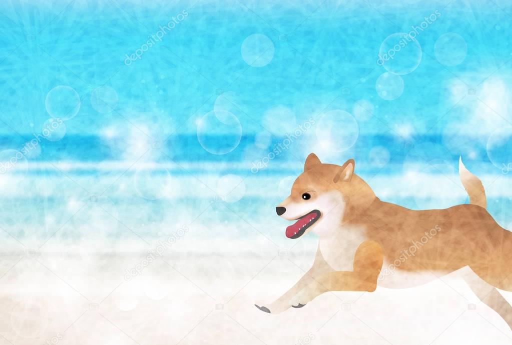 Dog Sea New Year's card background