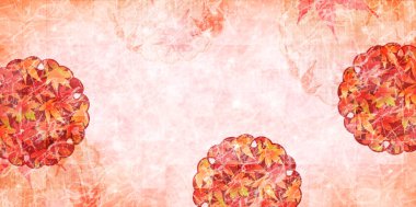 Sonbahar Japon kağıt arka plan sonbahar yaprakları