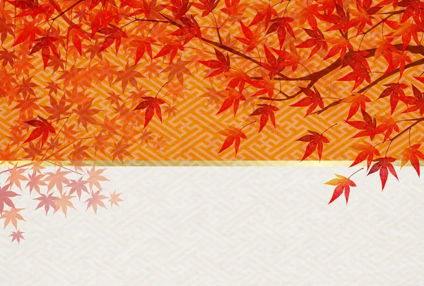 Φύλλα του φθινοπώρου πτώση ιαπωνικό χαρτί υπόβαθρο — Διανυσματικό Αρχείο