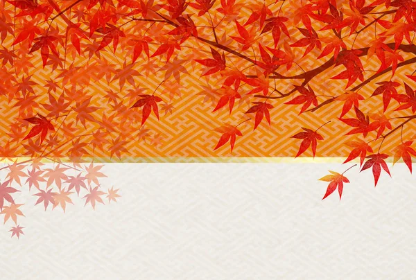 Herfstbladeren val Japans papier achtergrond — Stockvector