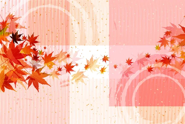 Autunno foglie caduta giapponese carta sfondo — Vettoriale Stock