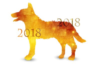 Yeni yıl kartı Japon kağıt simgesi köpek