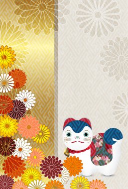 Köpek arka plan yeni yıl kartları Japon kağıt