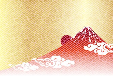 Fuji yılbaşı kartları Japon kağıt arka plan