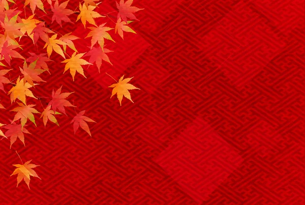 Φύλλα του φθινοπώρου πτώση ιαπωνικό χαρτί υπόβαθρο — Διανυσματικό Αρχείο