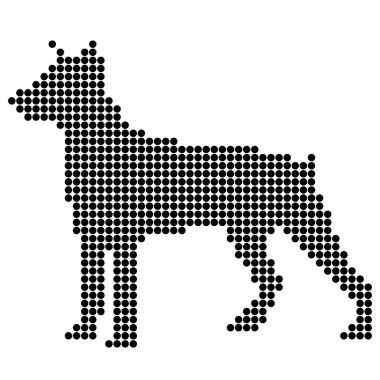 Yeni yıl kartı siluet simge köpek