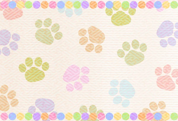 Impronta del cane sfondo della carta di Capodanno — Vettoriale Stock