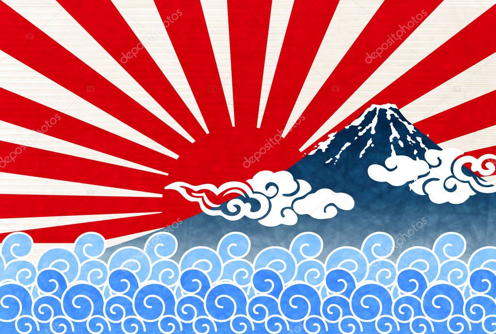 Fuji sunrise greeting card background