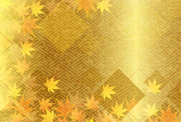 Feuilles d'automne tombent fond de papier japonais — Image vectorielle