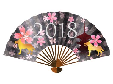 Yeni yıl kartı fan simge köpek