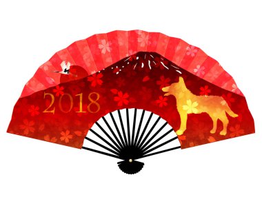 Yeni yıl kartı fan simge köpek