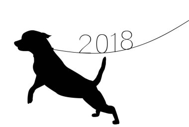 Yürüyen yılbaşı kartı arka plan köpek