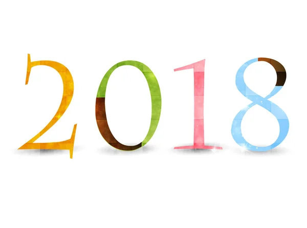 Tarjeta de Año Nuevo colorido 2018 icono — Archivo Imágenes Vectoriales