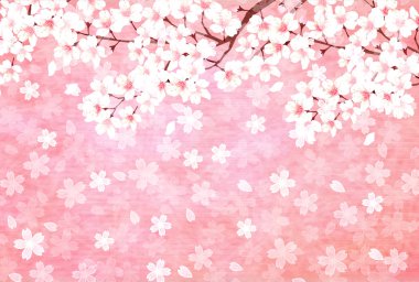 Kiraz çiçekleri yeni yıl kartı arka plan bahar arka plan