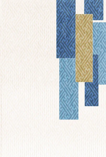 Yeni yıl kartları Japonca mavi renkli kağıt