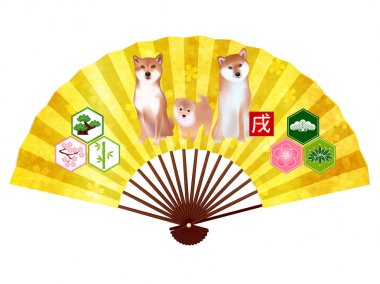 Yeni yıl kartı fan simge köpek