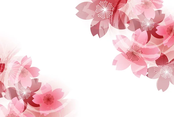 Fleurs de cerisier Cartes du Nouvel An Papier peint japonais — Image vectorielle