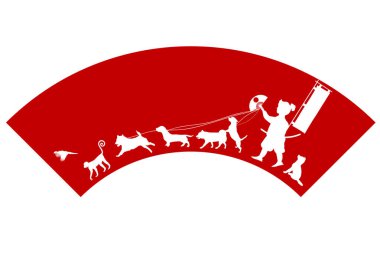 Yeni yıl kartı fan simge köpek