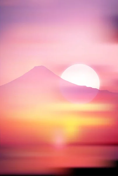 Fuji New Year's kaarten Sunrise achtergrond — Stockvector