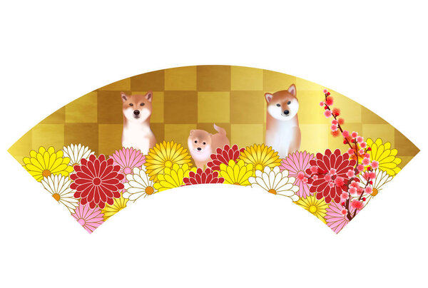 Dog New Year's card fan icon