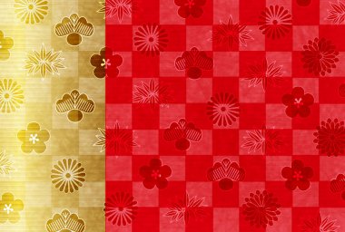 Desen arka plan yeni yıl kartları Japon kağıt