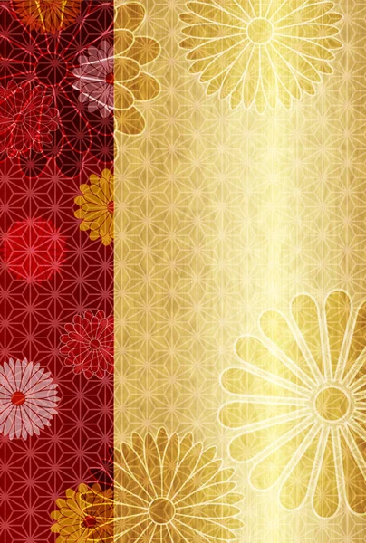 菊の新年のカード紙の背景 — ストックベクタ