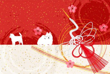 Köpek yeni yıl kartı arka plan